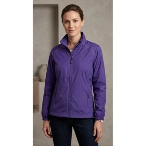 Core365 Reflective Packable‎ Windbreaker Jacket Women's M Purple Zip Up Outdoor